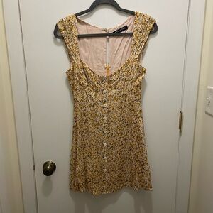 White Fox Boutique Yellow Floral Mini Dress